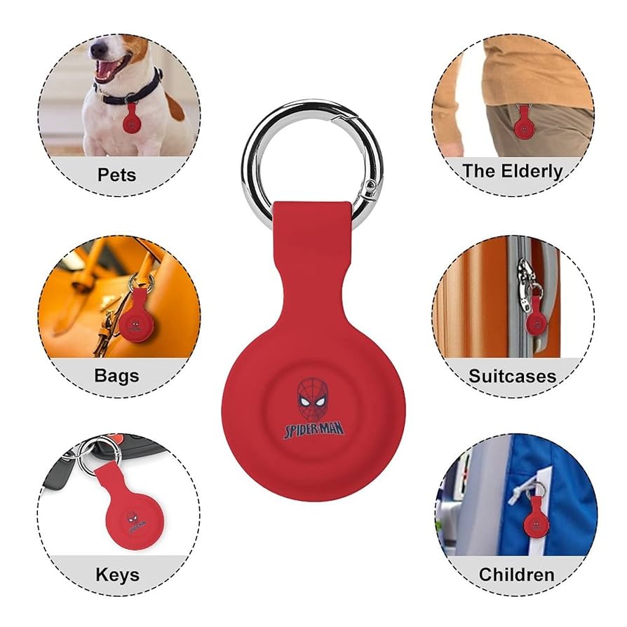 スパイダーマン　air tag ケース gourmandise AirTag ケース MARVEL ロゴ スパイダーマン